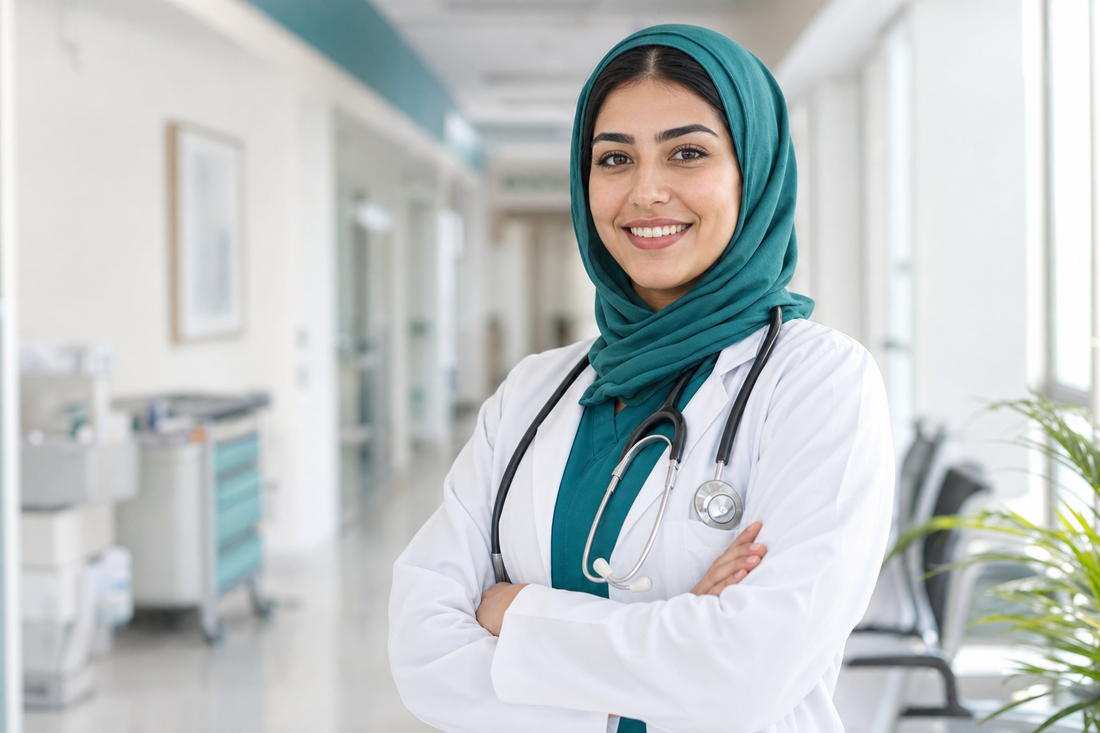ممرضة محترفة في بيئة عمل حديثة